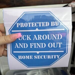 Blue Home Security Warning Sticker